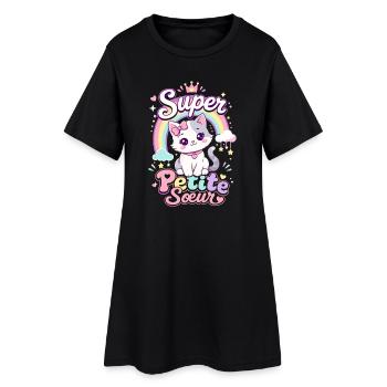 Super Petite Sœur Chat Mignon - Kawaii - Robe T-shirt Femme - noir - Devant
