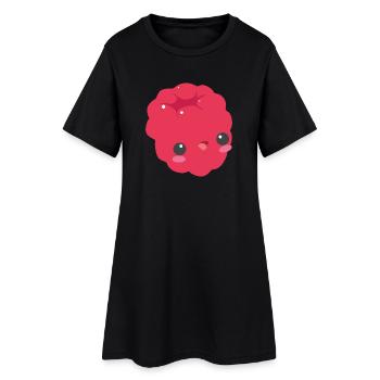 framboise - Robe T-shirt Femme - noir - Devant