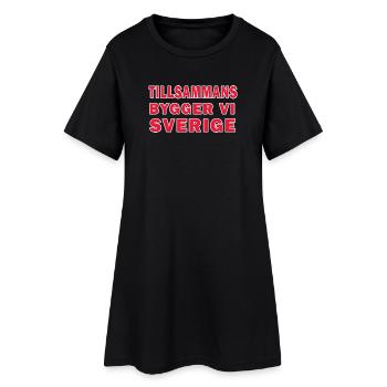 Ensemble, la Suède construit - Robe T-shirt Femme - noir - Devant