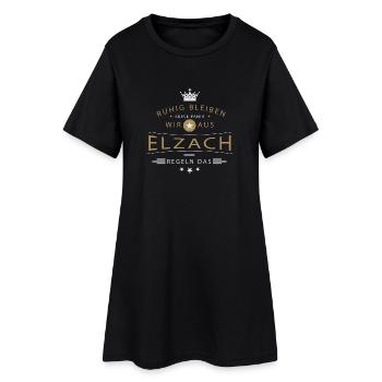 Elzach Stadt - Frauen T-Shirt-Kleid - Schwarz - Vorne