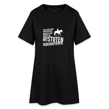 Pferde Reiter Liebe Reiterin Stuten - Frauen T-Shirt-Kleid - Schwarz - Vorne