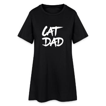 Chats T-shirt - Chat papa - Robe T-shirt Femme - noir - Devant