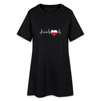 Pologne Drapeau cadeau Heartbeat - Robe T-shirt Femme - noir - Devant