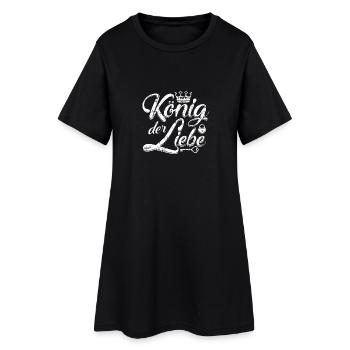 König der Liebe Krone. Schlüssel zum Herz - Frauen T-Shirt-Kleid - Schwarz - Vorne