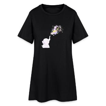 Bébé eléphant - Robe T-shirt Femme - noir - Devant