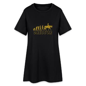 Evolution Dressur Golden Glitter Effekt - Frauen T-Shirt-Kleid - Schwarz - Vorne