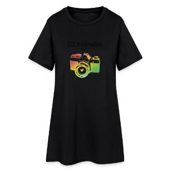 Bolivien, Cochabamba - Frauen T-Shirt-Kleid - Schwarz - Vorne