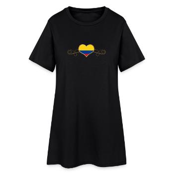Gold Love Pays Racines Colombie - Robe T-shirt Femme - noir - Devant