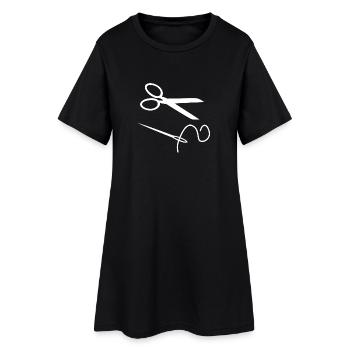 aiguille ciseaux à coudre Motif conception idée cadeau cool - Robe T-shirt Femme - noir - Devant