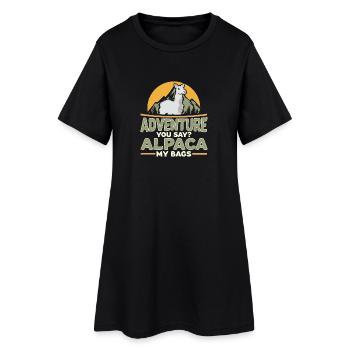 Aventure vous dire alpaca mes sacs de voyage shirt - Robe T-shirt Femme - noir - Devant