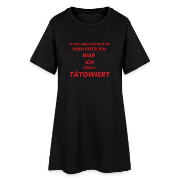 I love Tattoo Geschenk Tattoo Sprüche Tattoo Shirt - Frauen T-Shirt-Kleid - Schwarz - Vorne