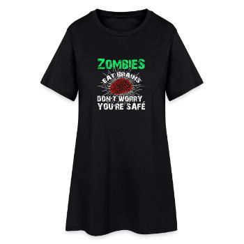 Drôle Zombies sarcastiques Mangez poison Brains - Robe T-shirt Femme - noir - Devant