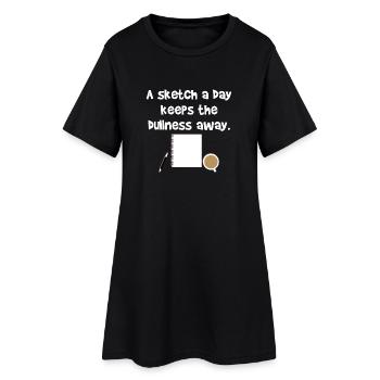 Esquisse jour crayon dessinateur disant idée cadeau - Robe T-shirt Femme - noir - Devant
