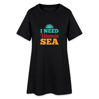 J'ai besoin de VITAMIN LAC - plage s'il vous plaît cadeau mer - Robe T-shirt Femme - noir - Devant