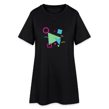Modèle Vintage | Rétro | Idée cadeau - Robe T-shirt Femme - noir - Devant
