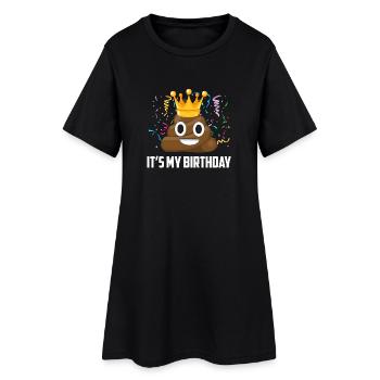 Its My Birthday Poop Emoticon - Robe T-shirt Femme - noir - Devant