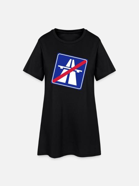 Fin de l'autoroute - Robe T-shirt Femme - noir