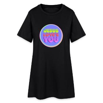 Jesus loves you - Frauen T-Shirt-Kleid - Schwarz - Vorne