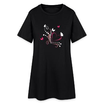 Papillons de jour - Robe T-shirt Femme - noir - Devant