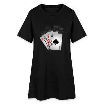 4 Aces - Women’s T-Shirt Dress - black - Front