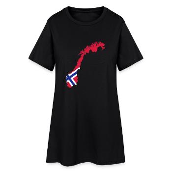 Norwegen - Frauen T-Shirt-Kleid - Schwarz - Vorne