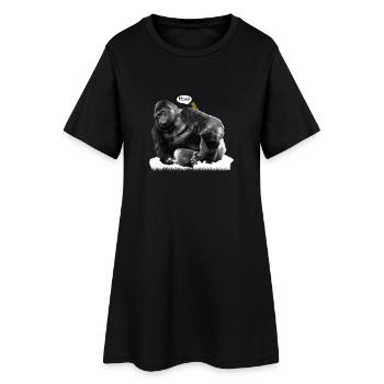 Gorilla - Frauen T-Shirt-Kleid - Schwarz - Vorne
