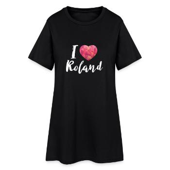 I love Roland Schlager - Frauen T-Shirt-Kleid - Schwarz - Vorne
