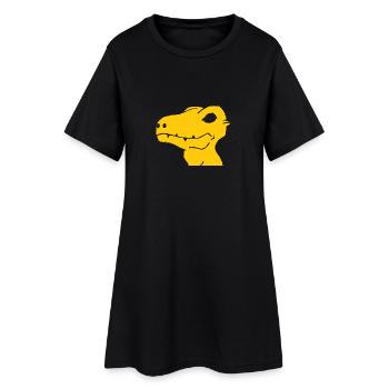 Dino Augmon Digimon yellow gift - Women’s T-Shirt Dress - black - Front