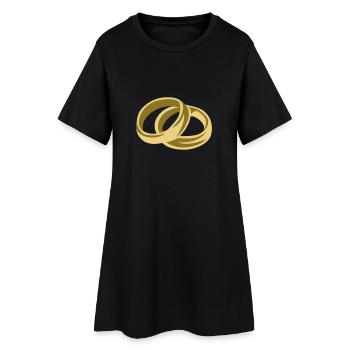Alliances - Mariage - Robe T-shirt Femme - noir - Devant