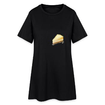 Käsekuchen T-Shirt - Frauen T-Shirt-Kleid - Schwarz - Vorne