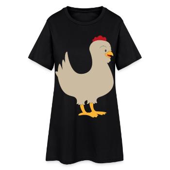 poulet - Robe T-shirt Femme - noir - Devant