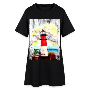 CE Vacances I Phare I Büsum I Mer du Nord - Robe T-shirt Femme - noir - Devant