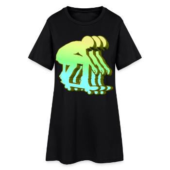 Skateboarder 3D - Robe T-shirt Femme - noir - Devant