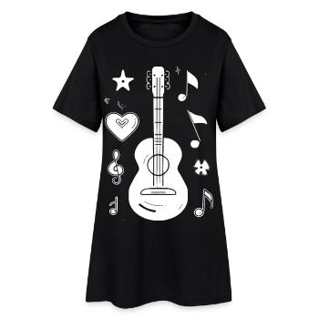 Dessin de ukulélé - Robe T-shirt Femme - noir - Devant