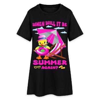 Canard mignon avec chapeau rose - Robe T-shirt Femme - noir - Devant