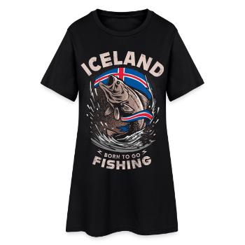 ISLANDE - born to go - PÊCHE - Robe T-shirt Femme - noir - Devant