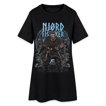Njørd Fisker - Viking - blue - Frauen T-Shirt-Kleid - Schwarz - Vorne