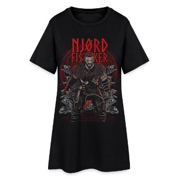 Njørd Fisker - Viking - red - Frauen T-Shirt-Kleid - Schwarz - Vorne