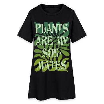 Les plantes sont mes âmes sœurs Lettrage - Robe T-shirt Femme - noir - Devant