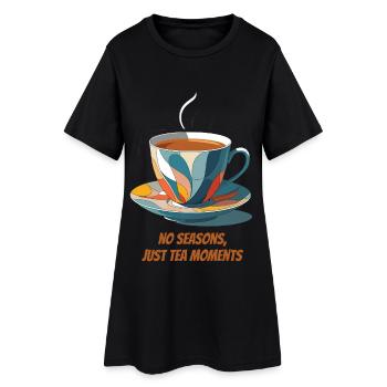 Tasse à thé colorée avec lettrage - Robe T-shirt Femme - noir - Devant