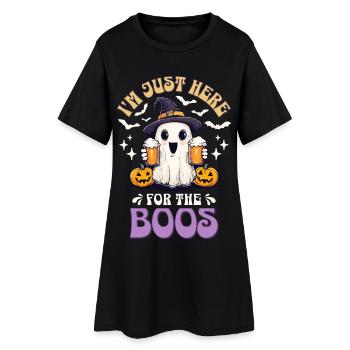 Halloween, je suis juste là pour les huées de la bière fantôme - Robe T-shirt Femme - noir - Devant
