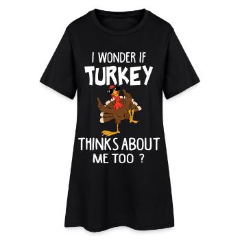 Je me demande si la Turquie pense à moi aussi drôle - Robe T-shirt Femme - noir - Devant