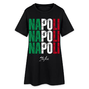 Naples Italie, souvenir de Naples - Robe T-shirt Femme - noir - Devant