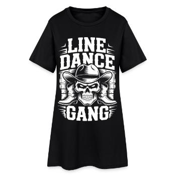 Gang de danse en ligne – Style cowboy du crâne occidental - Robe T-shirt Femme - noir - Devant