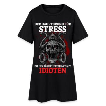 La principale cause du stress est le contact quotidien - Robe T-shirt Femme - noir - Devant