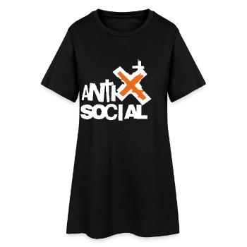 Logo d’art de rue antisocial - Robe T-shirt Femme - noir - Devant