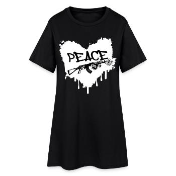 Un graffiti de Peace Gun en fleurs - Robe T-shirt Femme - noir - Devant