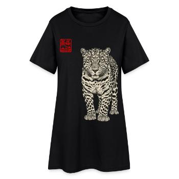 Leopard Asian - Women’s T-Shirt Dress - black - Front