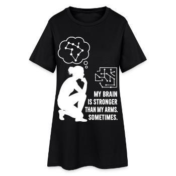 Bloc comme aux échecs – la tête bat la force - Robe T-shirt Femme - noir - Devant