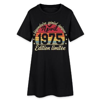 1975 April Geburtstag April 1975 - Frauen T-Shirt-Kleid - Schwarz - Vorne
